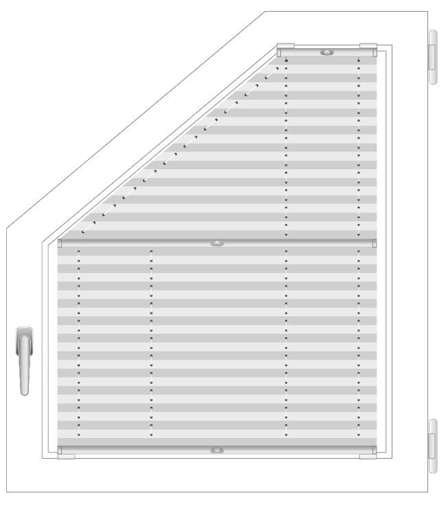 Plissee für trapezformige Fenster