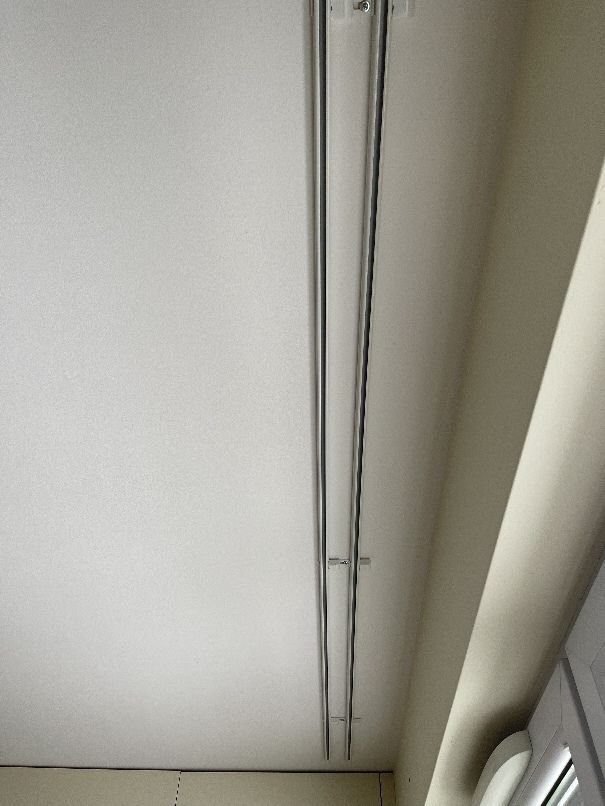 Aluminum Doppelter Wandvorhanghalter. 180 cm lang.(schwarz)