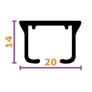 Aluminum Doppelter Wandvorhanghalter. 180 cm lang.(schwarz)