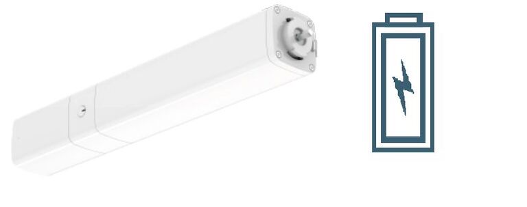 Elektrische Gardinenstange mit Batterie, 1-spurig. 180 cm lang.