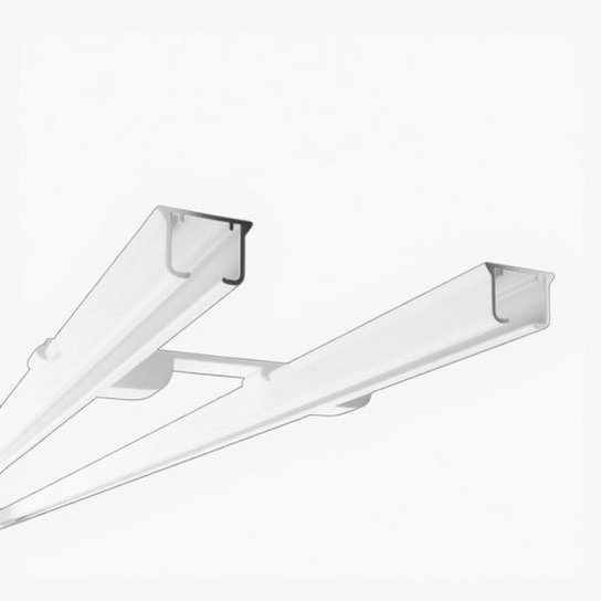 Aluminum Doppelter Wandvorhanghalter. 180 cm lang.
