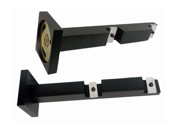 Aluminum Doppelter Wandvorhanghalter. 180 cm lang.(Schwarz)