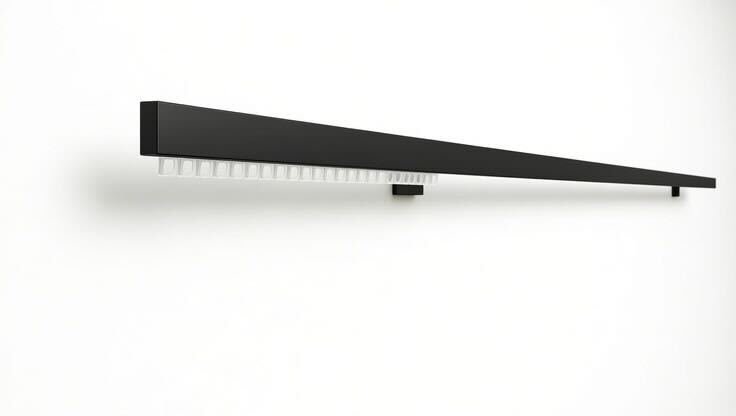 Schwarz Aluminum Vorhangschiene 1 Läufig. 180 cm lang.